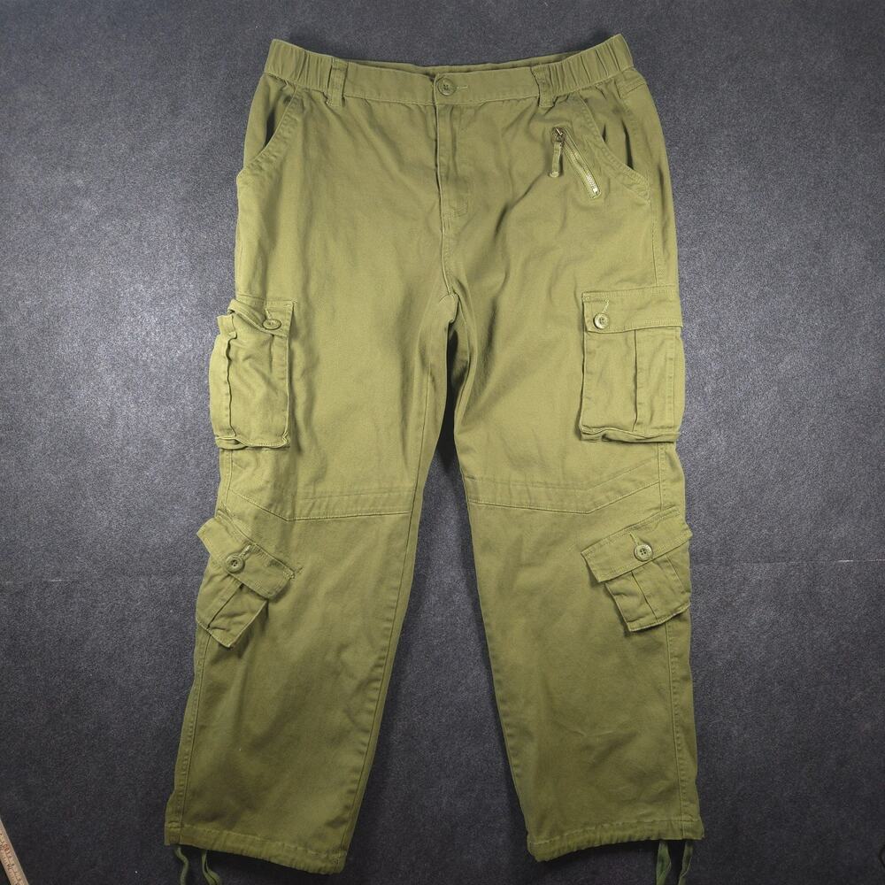 Mustway Cargo Pants Size 20 Pockets Y2K Streetwear Army Green Incredibly Cool